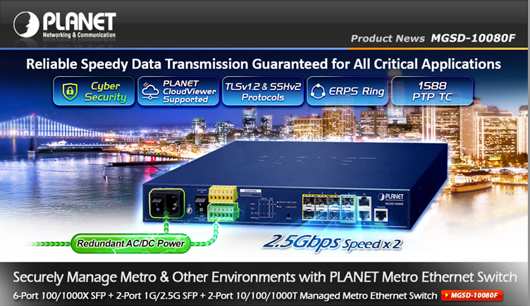 PLANET Product News:  MGSD-10080F